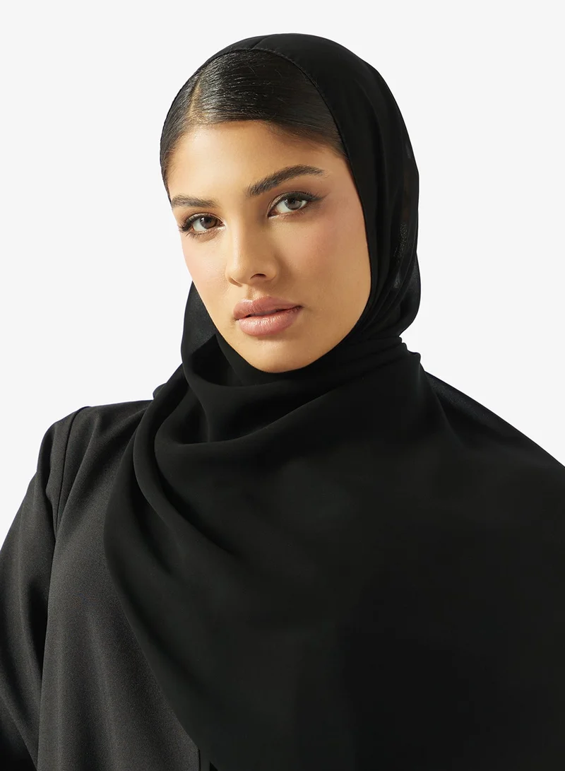 hayas closet  Black Embellished Abaya With Sheila for Women | Best Price UAE